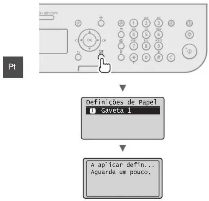 CANON iSensys FAXL410 - Definir um tipo e tamanho de papel - 1