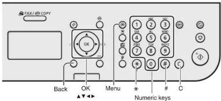 CANON iSensys FAXL410 - Navigating the Menu and Text Input Method - 1