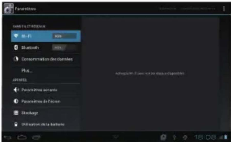 HUAWEI MediaPad 7 Lite - Ouverture de la liste des paramètres - 2