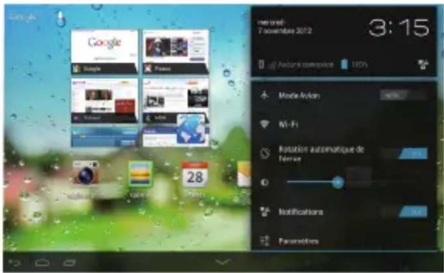 HUAWEI MediaPad 7 Lite - Ouverture de la liste des paramètres - 1