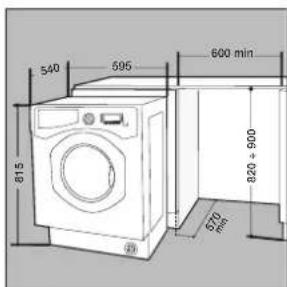 INDESIT IWME 127 - Inserting the machine into the Cabinet. - 1