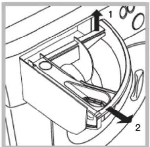 INDESIT IWME 127 - Limpar a gaveta dos detergentes - 1