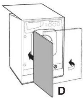 INDESIT IWME 127 - Aplicação do pailé de madeira à porta e inserimento da boa nos moveris: - 4