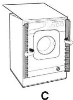 INDESIT IWME 127 - Applicazione del pannello in legno alla porta e inserimento della macchina nei mobili: - 3