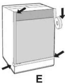 INDESIT IWME 127 - Applicazione del pannello in legno alla porta e inserimento della macchina nei mobili: - 5