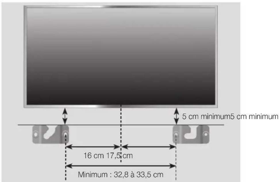 SAMSUNG HWJ470 - INSTALLATION DU SUPPORT SANS SE REPORTER AU GUIDE D'INSTALLATION DE LA FIXATION MURALE - 1
