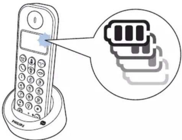 PHILIPS D1253W - Vérification du niveau de charge de la batterie - 1