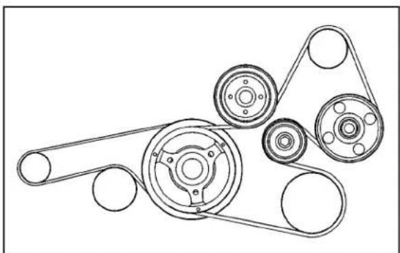 CADILLAC SRX (2007) - Dispositiondelacourroied'entrainement - 2