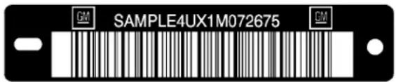 CADILLAC SRX (2007) - Numérod'identificationdu vehicule(NIV) - 1