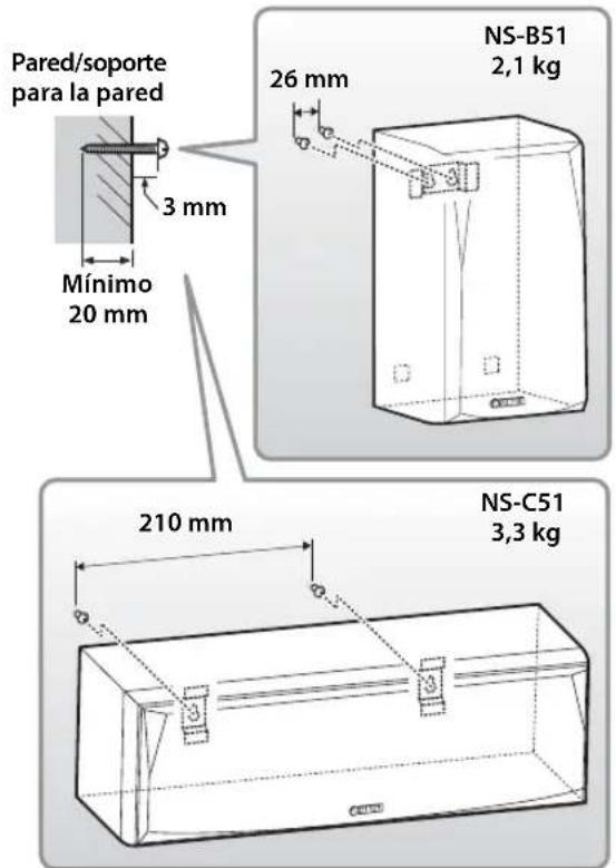 YAMAHA NSP51 - Instalar los altavoces en la pared - 1