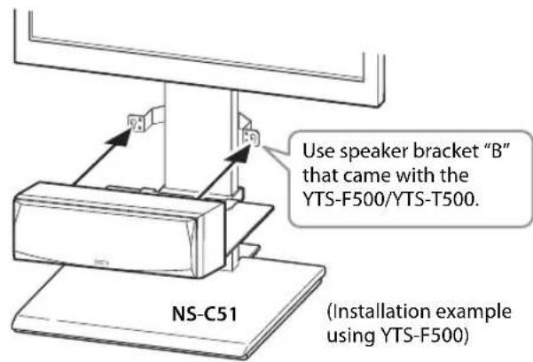 YAMAHA NSP51 - ■Mounting the center speaker on the Yamaha YTS-F500/YTS-T500 TV stand - 2