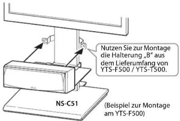 YAMAHA NSP51 - ■Montage des Center-Lautsprechers an den Yamaha TV-Racks YTS-F500 und YTS-T500 - 2