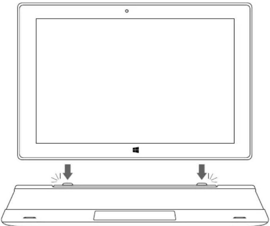 TrekStor SurfTab twin 10.1 - Pose de la tablette sur le clavier - 1