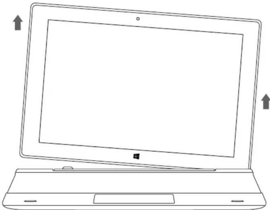 TrekStor SurfTab twin 10.1 - Décrochage de la tablette du clavier - 1