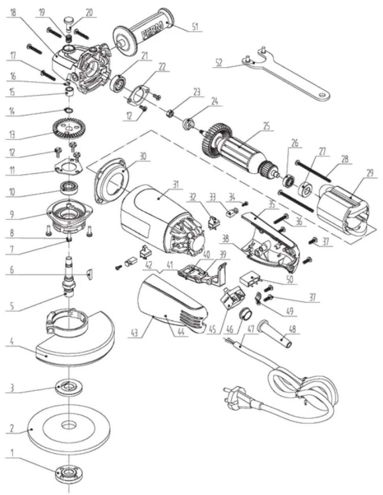 Ferm AGM1061S - Spare parts lists - 1