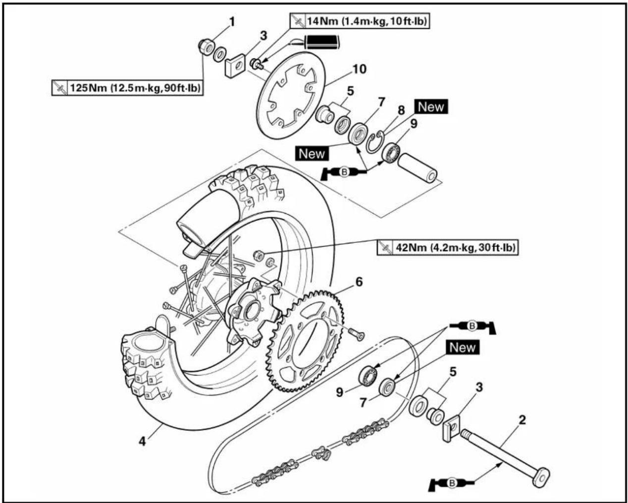 YAMAHA WR400F (1999) - FRONT WHEEL AND REAR WHEEL - 2
