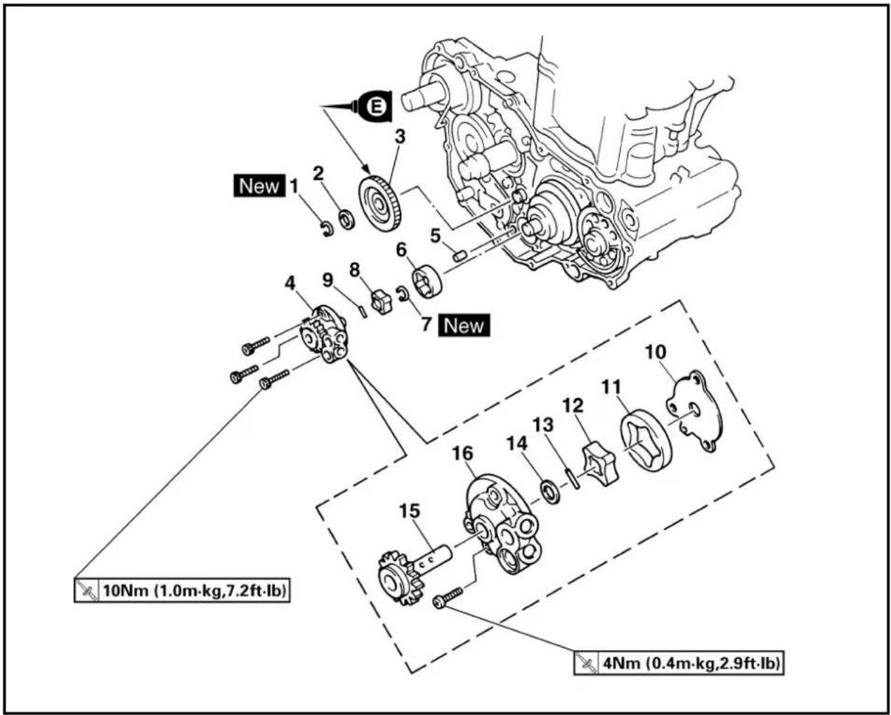 YAMAHA WR400F (1999) - Compensador, engranaje de actionamento del compensador y engranaje impulsor del compensador - 1