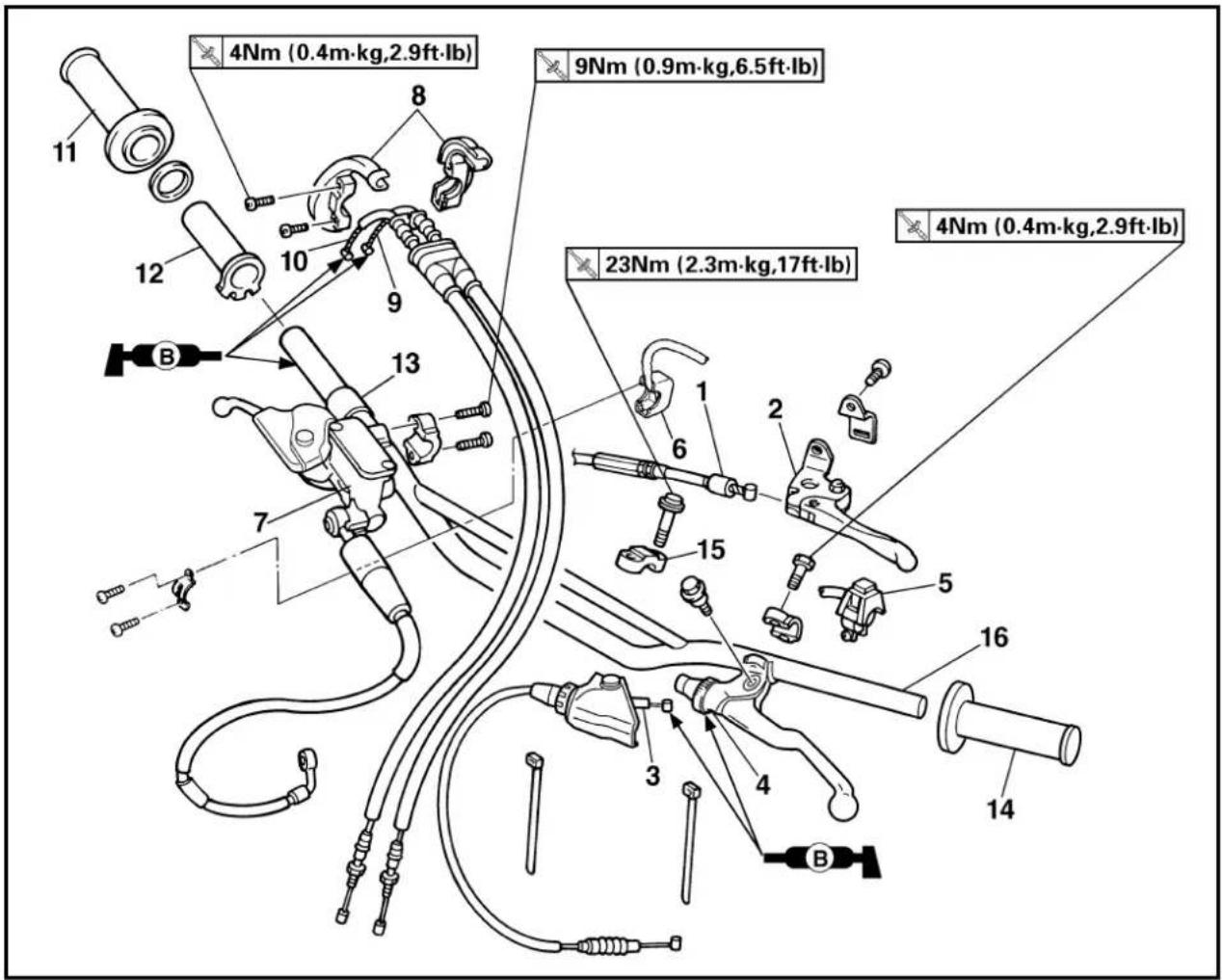 YAMAHA WR400F (1999) - HANDLEBAR - 1