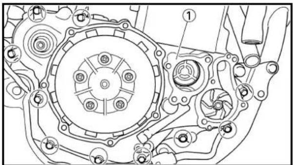 YAMAHA WR400F (1999) - OIL FILTER, WATER PUMP AND CRANKCASE COVER (RIGHT) - 5