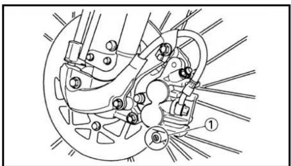 YAMAHA WR400F (1999) - REAR BRAKE ADJUSTMENT/ FRONT BRAKE PAD INSPECTION AND REPLACEMENT - 6