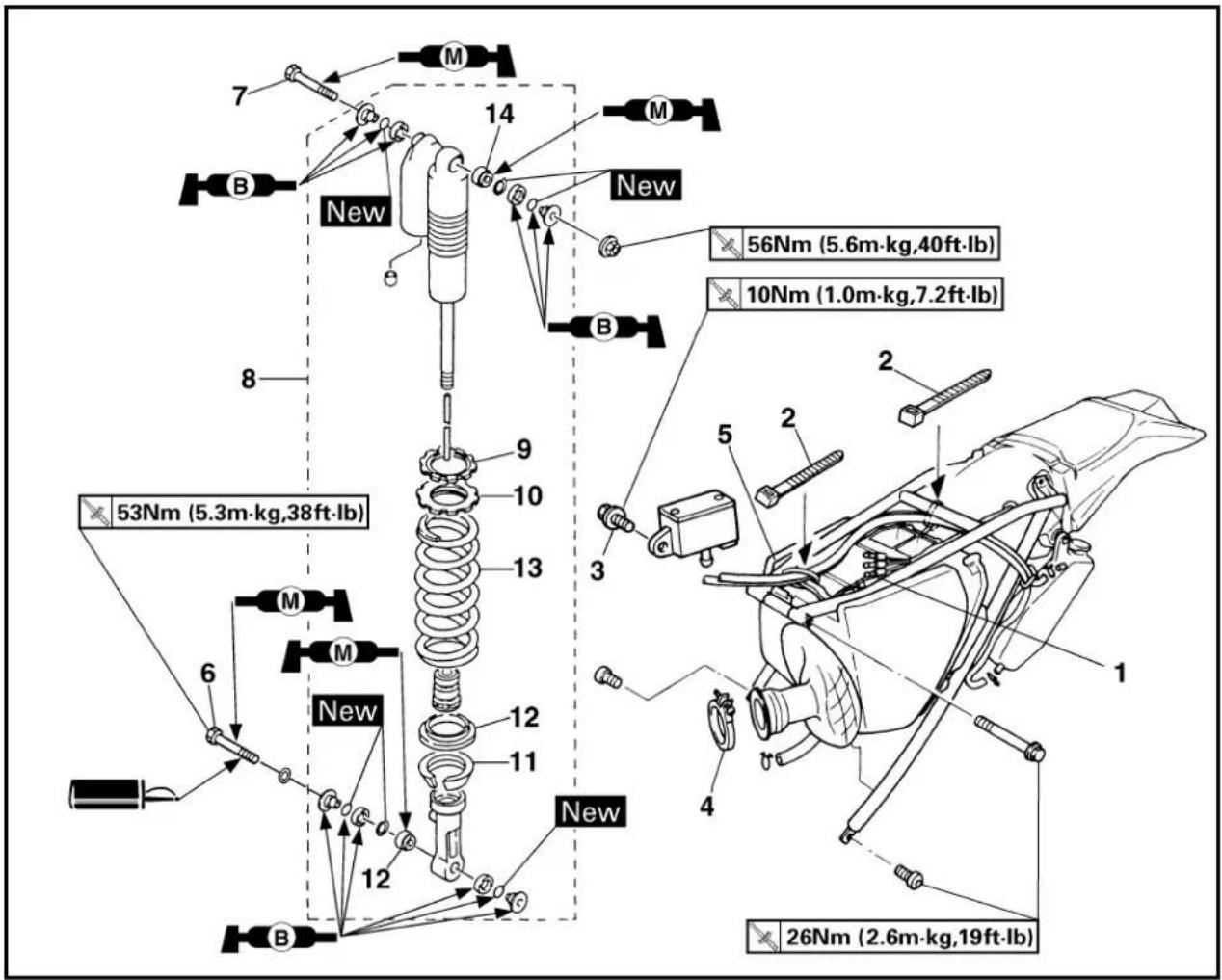YAMAHA WR400F (1999) - REAR SHOCK ABSORBER - 1