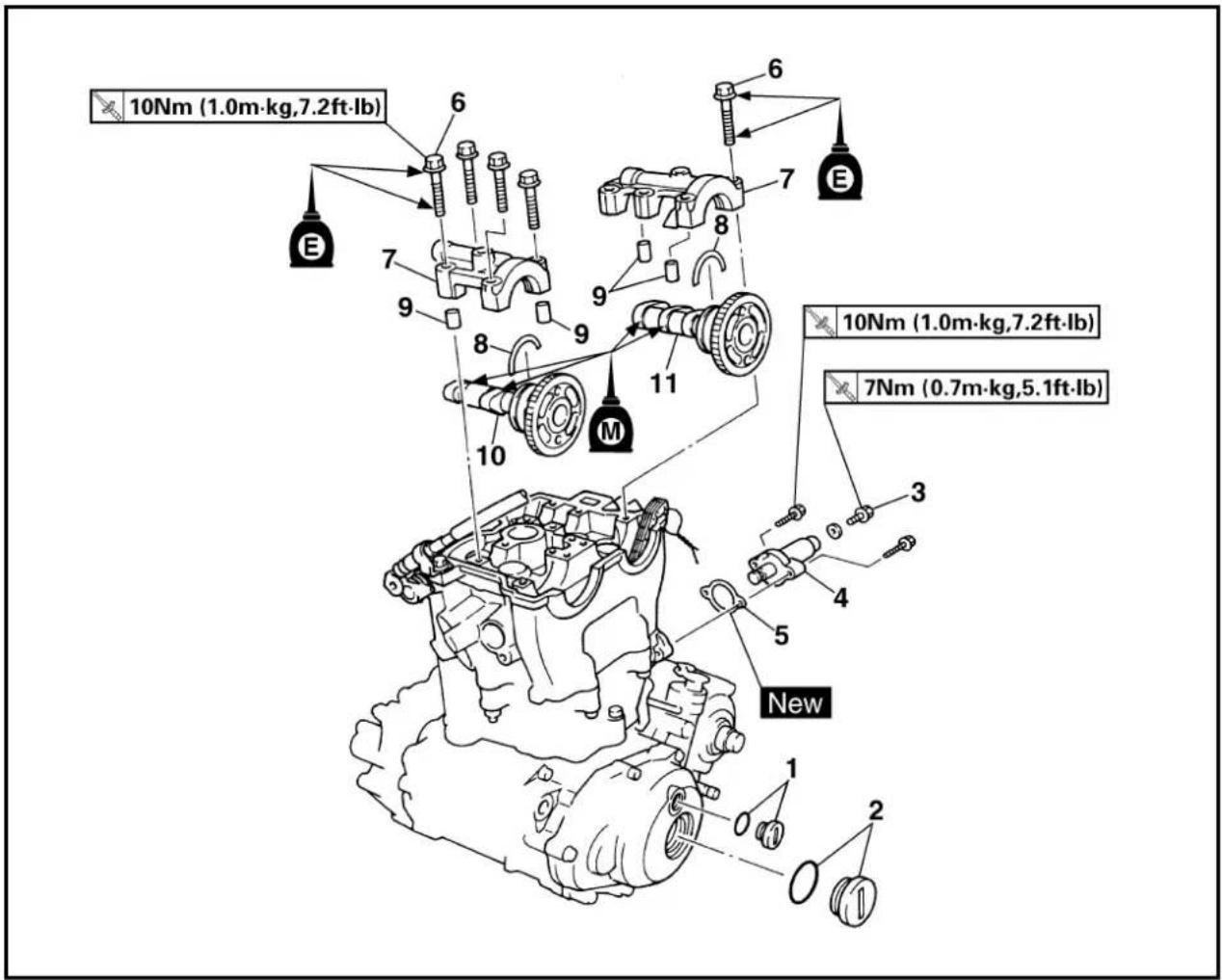 YAMAHA WR400F (1999) - CAMSHAFTS - 1