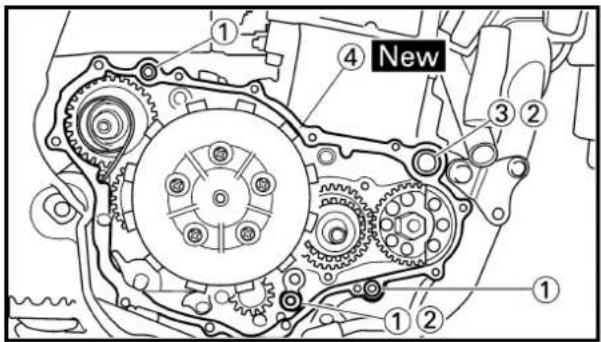 YAMAHA WR400F (1999) - OIL FILTER, WATER PUMP AND CRANKCASE COVER (RIGHT) - 4