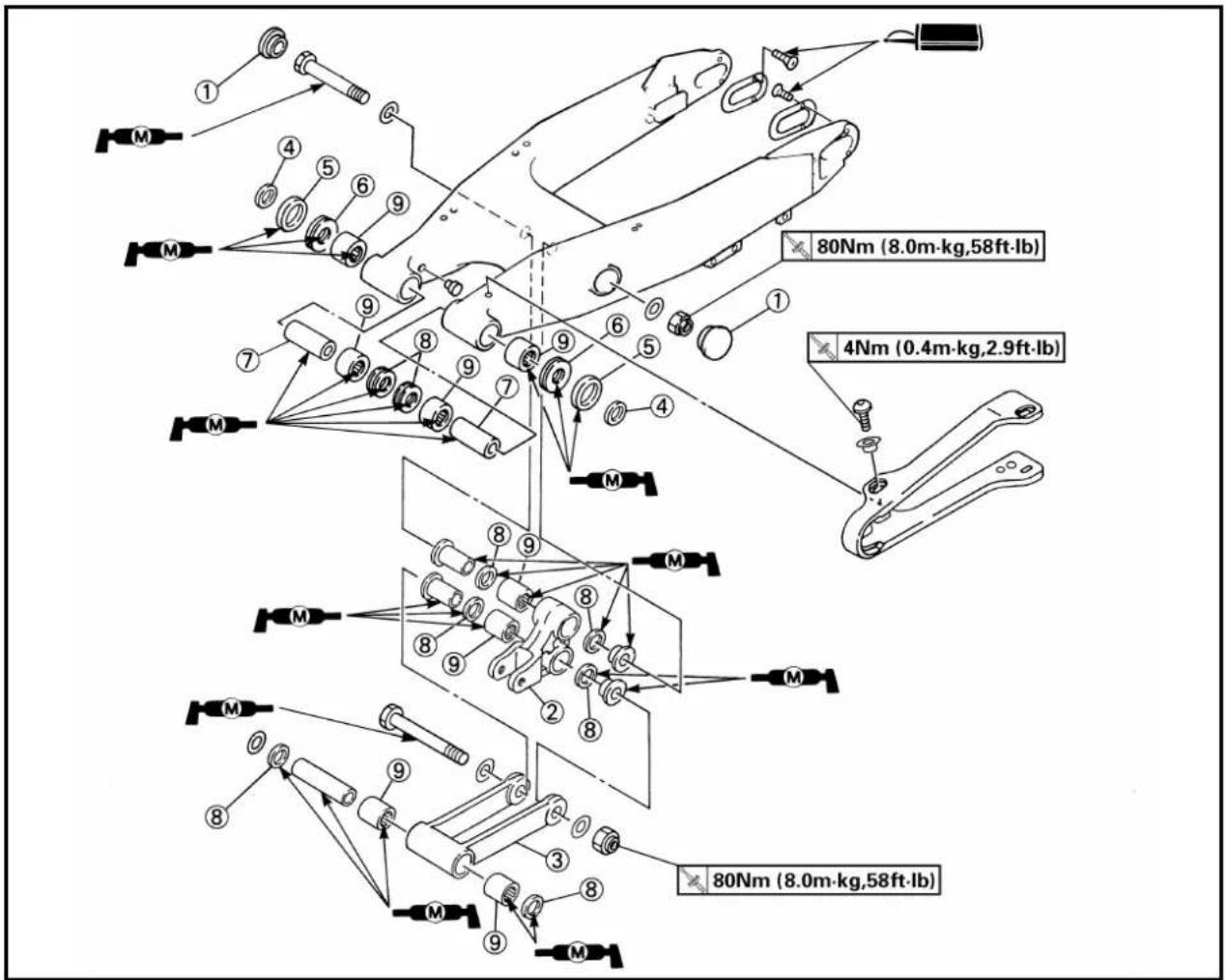 YAMAHA WR400F (1999) - SWINGARM - 2