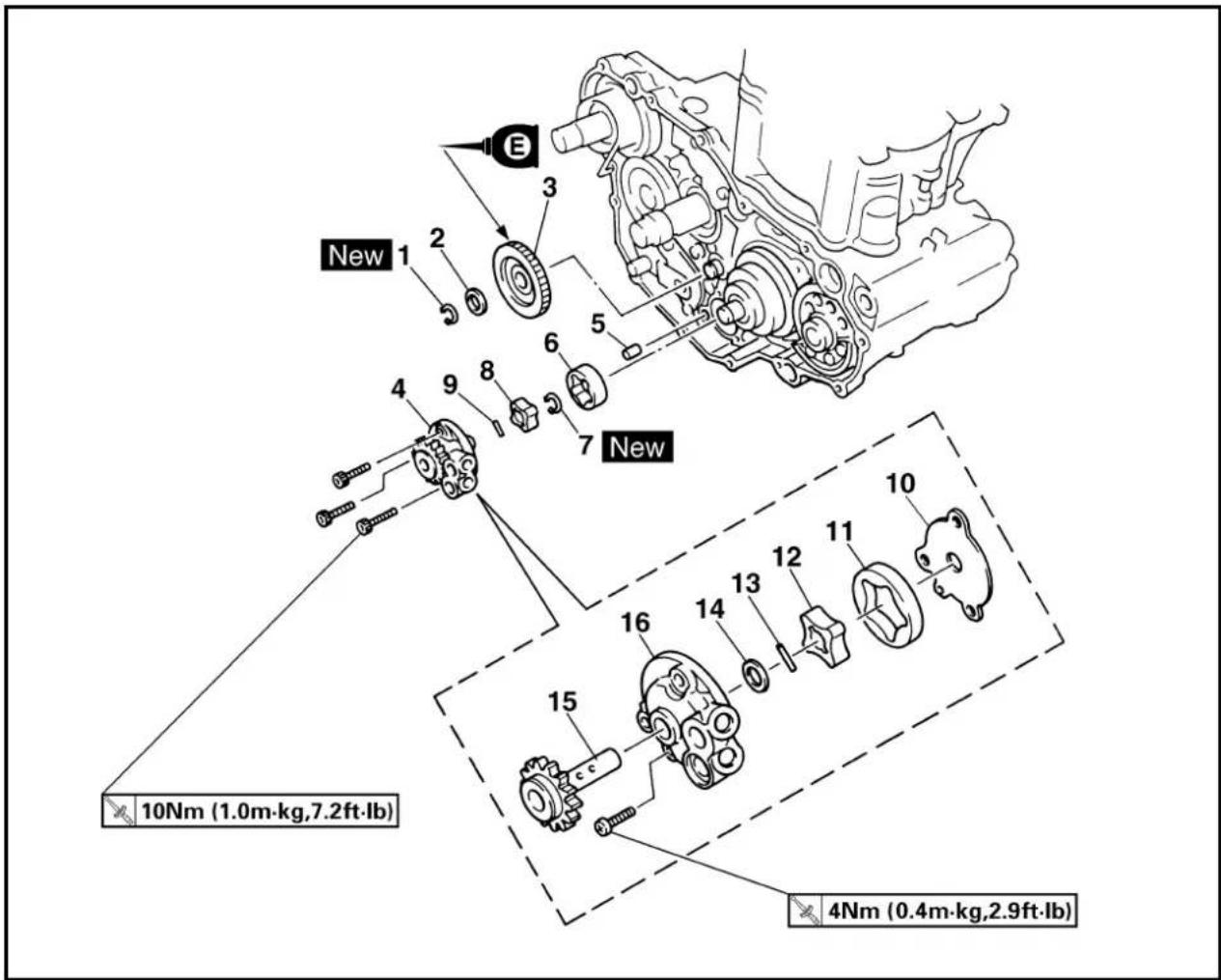 YAMAHA WR400F (1999) - Compensador, engranaje de actionamento del compensador y engranaje impulsor del compensador - 3