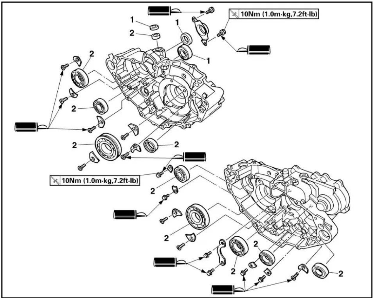 YAMAHA WR426F (2000) - CRANKCASE BEARING - 1