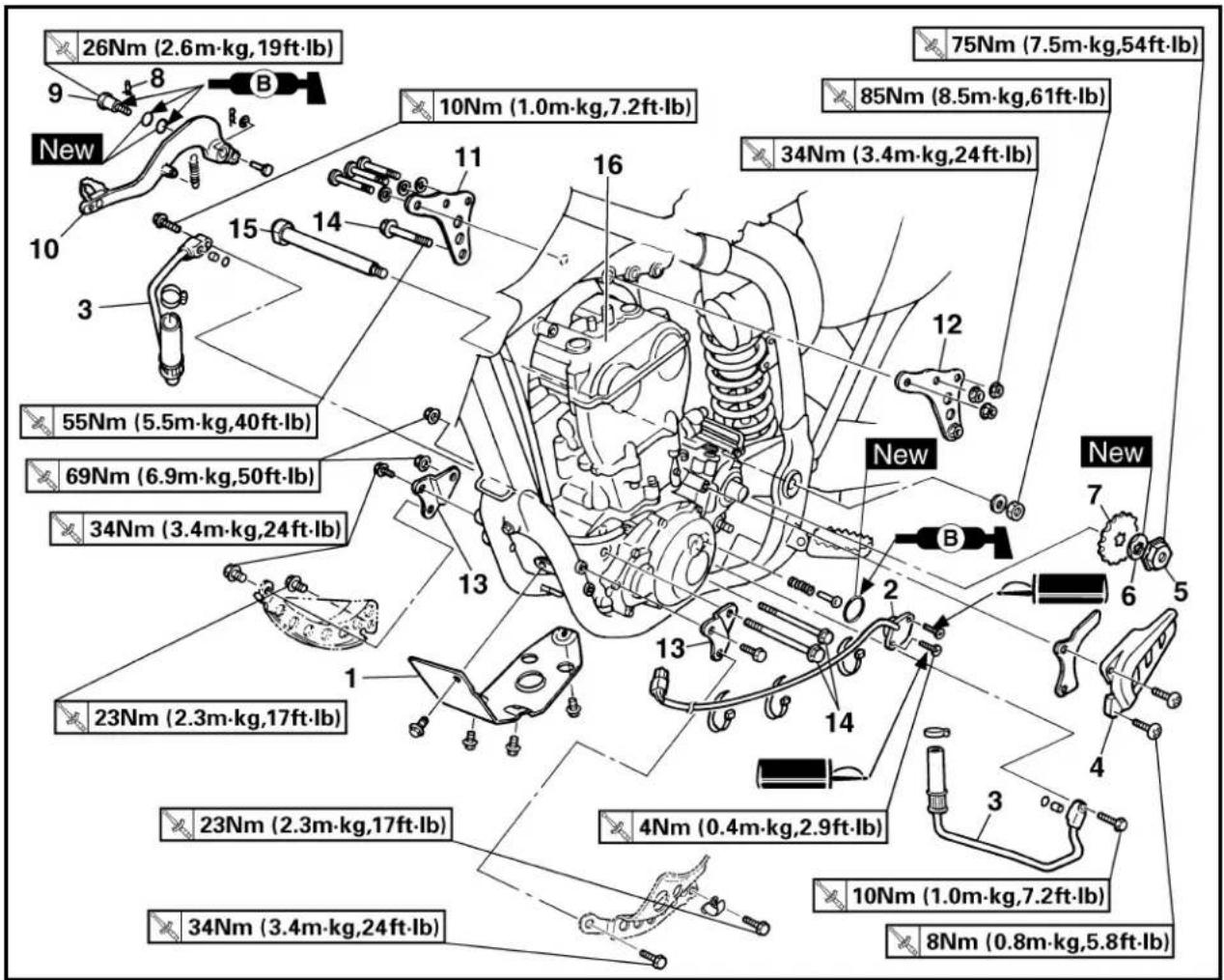 YAMAHA WR426F (2000) - ENGINE REMOVAL - 2