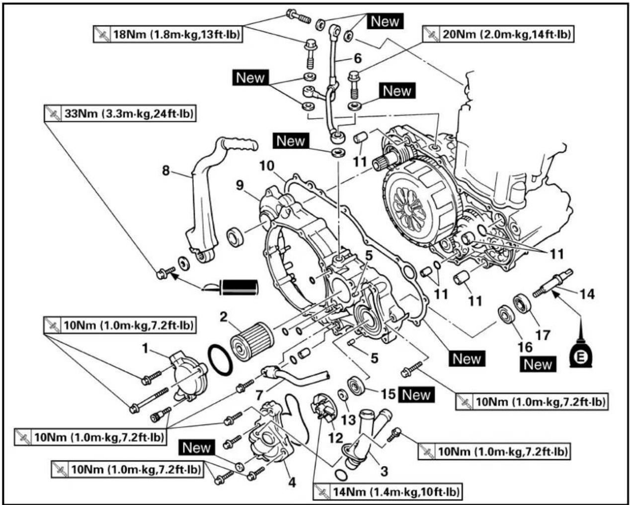 YAMAHA WR426F (2000) - OIL FILTER, WATER PUMP AND CRANKCASE COVER (RIGHT) OIL FILTER, WATER PUMP AND CRANKCASE COVER (RIGHT) - 2