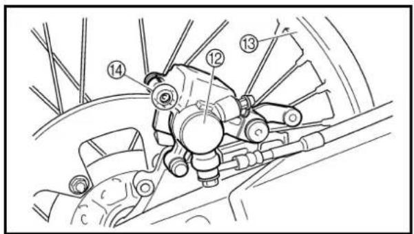 YAMAHA WR426F (2000) - Brake pad replacement steps: - 3