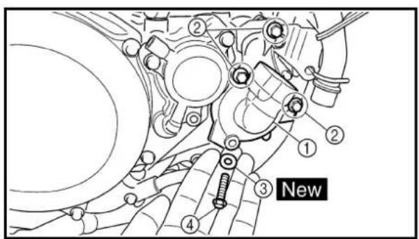 YAMAHA WR426F (2000) - OIL FILTER, WATER PUMP AND CRANKCASE COVER (RIGHT) - 2