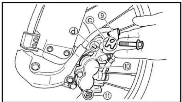 YAMAHA WR426F (2000) - REGLAGE DU FREIN ARRIERE - 4