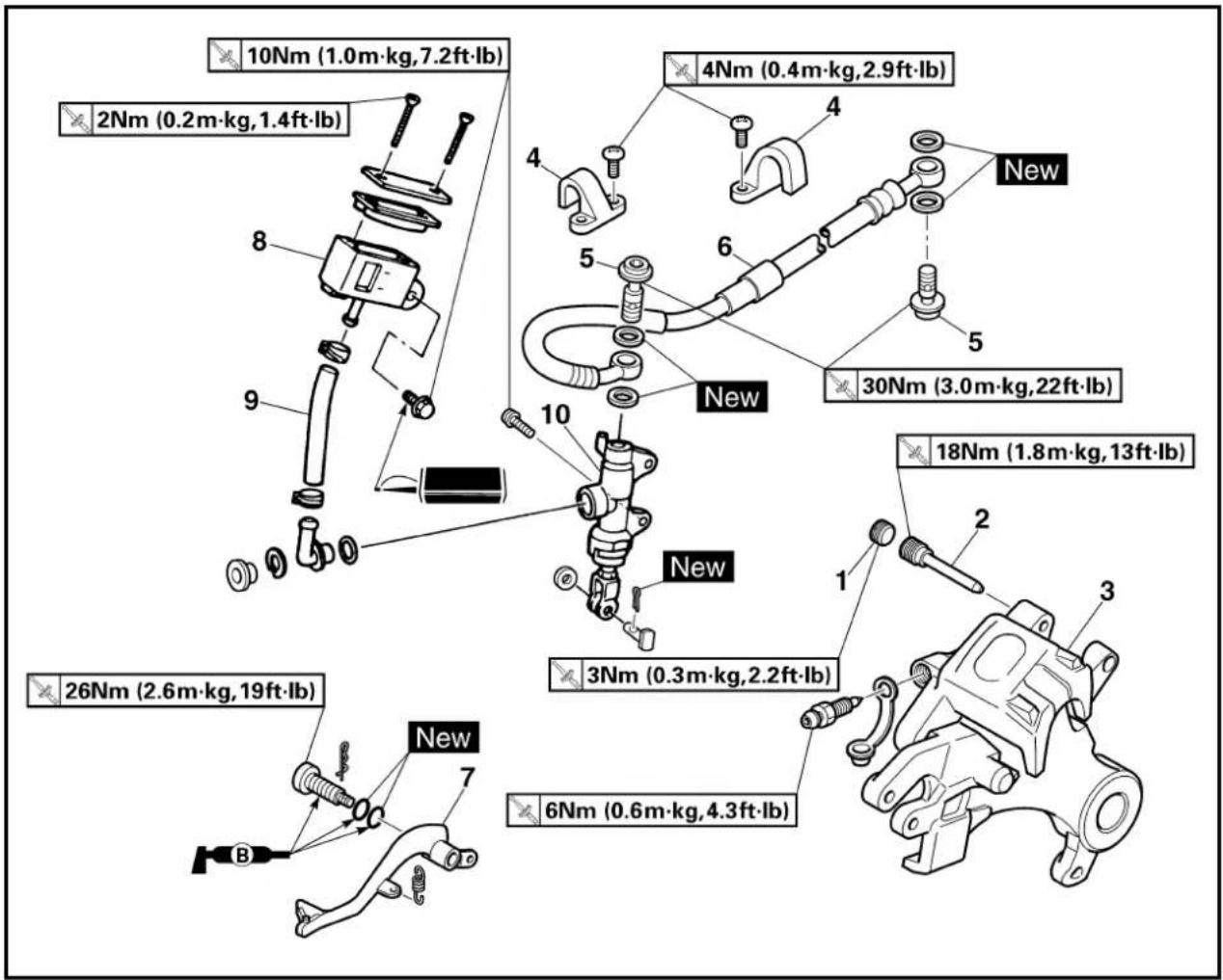 YAMAHA WR426F (2000) - REAR BRAKE - 1