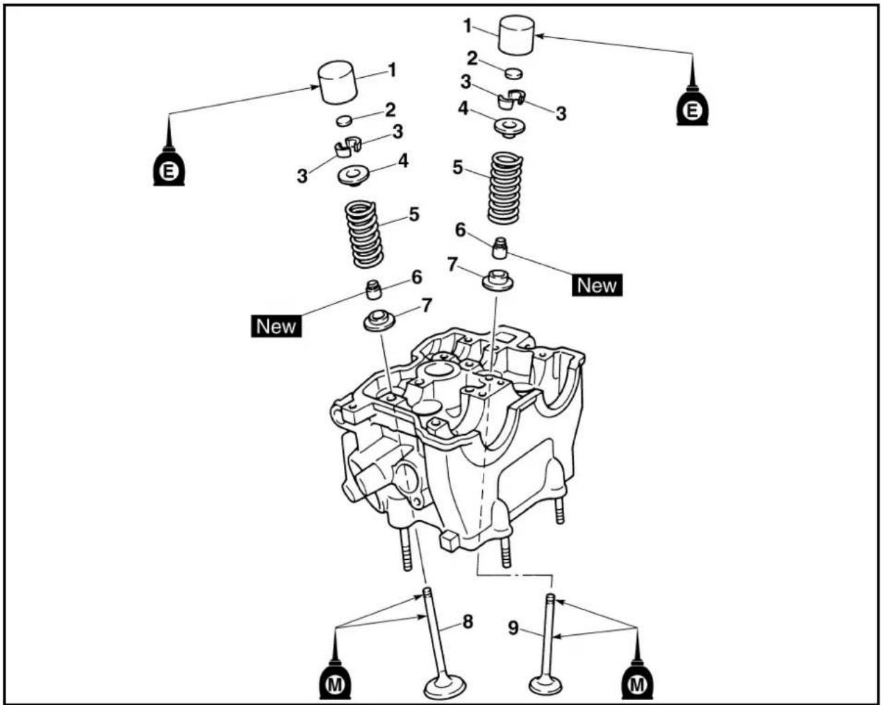 YAMAHA WR426F (2000) - VALVES AND VALVE SPRINGS - 2