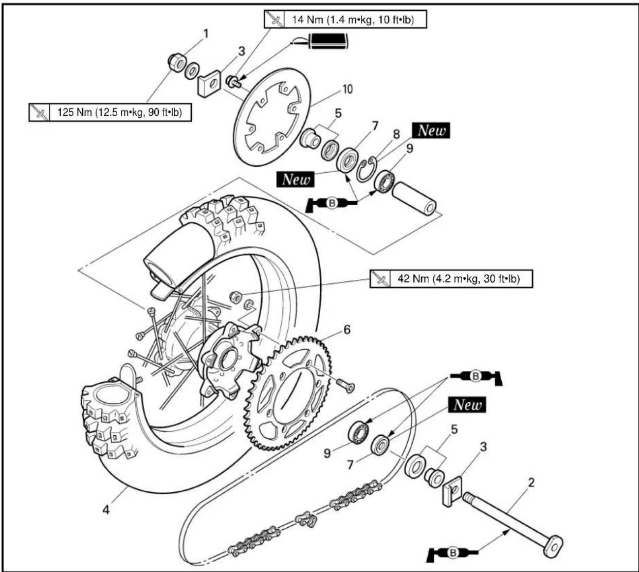 YAMAHA YZ125 (2000) - FRONT WHEEL - 2