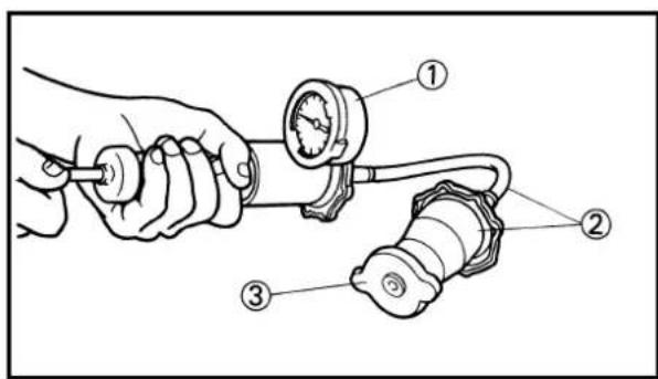 YAMAHA YZ125 (2000) - RADIATOR CAP OPENING PRESSURE INSPECTION/ COOLING SYSTEM INSPECTION - 1