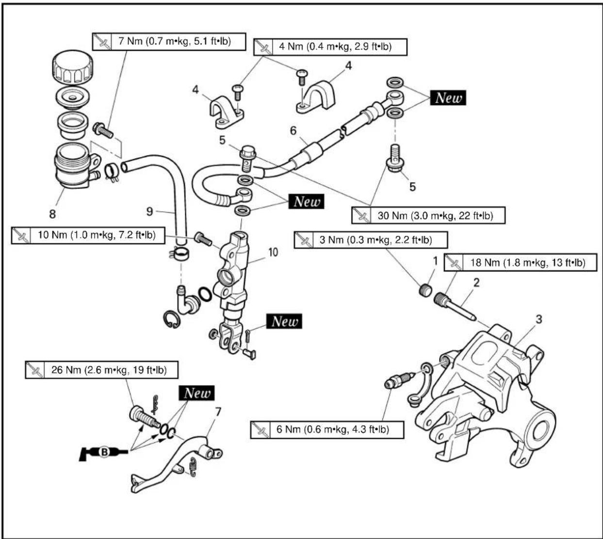 YAMAHA YZ125 (2000) - REAR BRAKE - 1