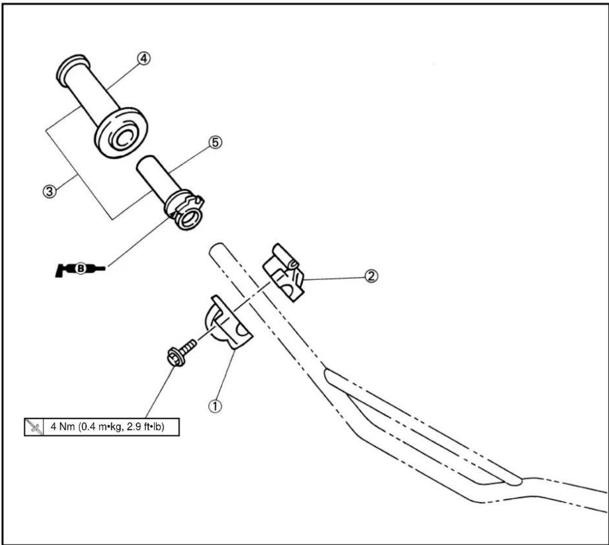 YAMAHA YZ125 (2000) - THROTTLE DISASSEMBLY - 1