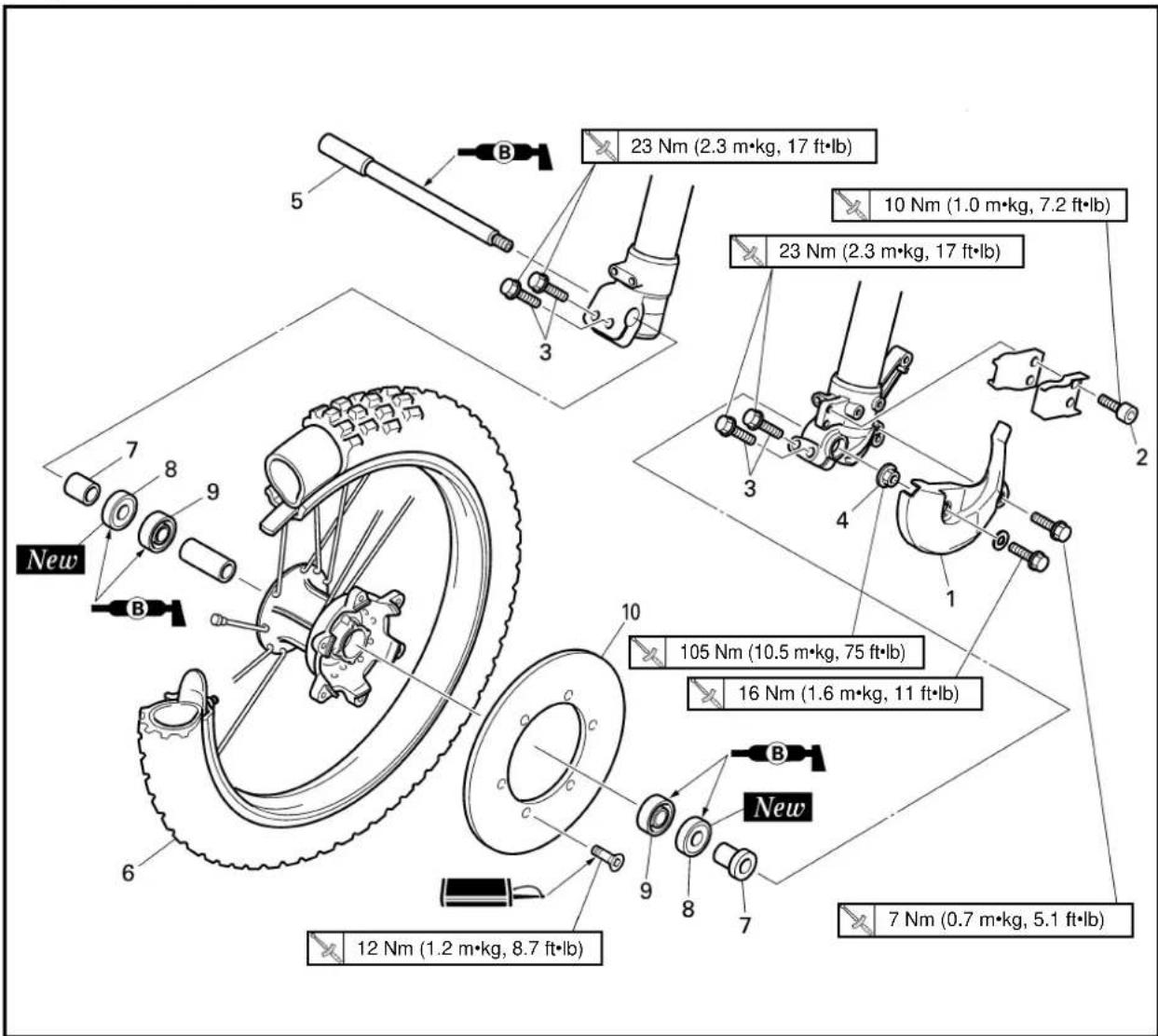 YAMAHA YZ125 (2000) - FRONT WHEEL - 1