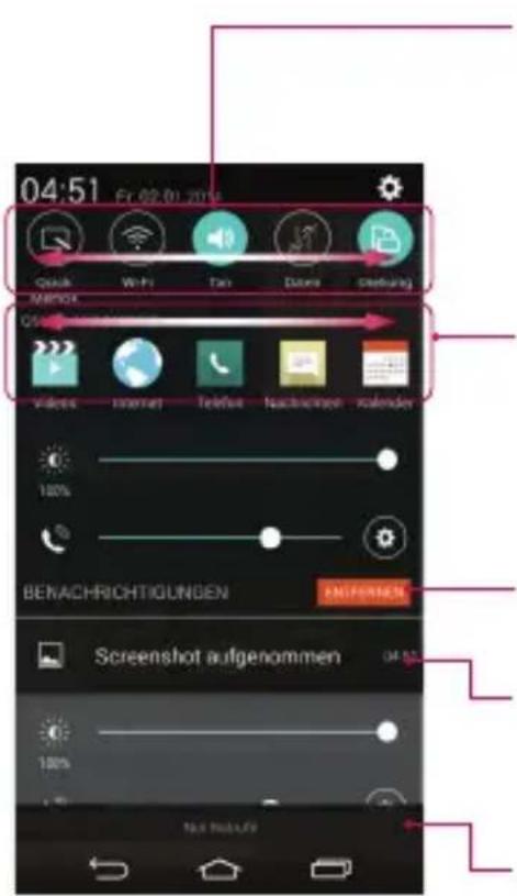 Vodafone LG G3 s D722 - Öffnen des Benachrichtigungs-Plans - 1