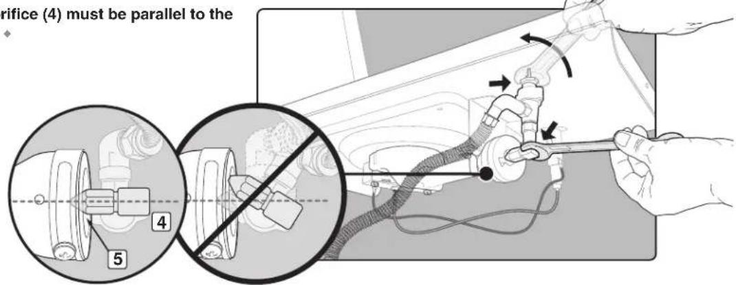 WEBER Spirit E320 - WARNING: The side burner orifice (4) must be parallel to the side burner tube opening (5). - 1