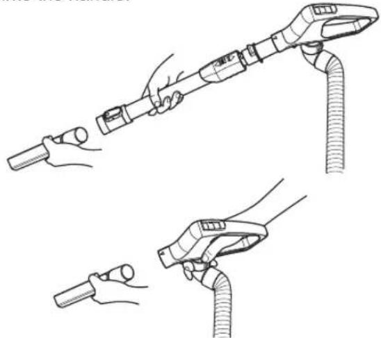 LG Total Care LuV400T - Using the crevice tool: - 1