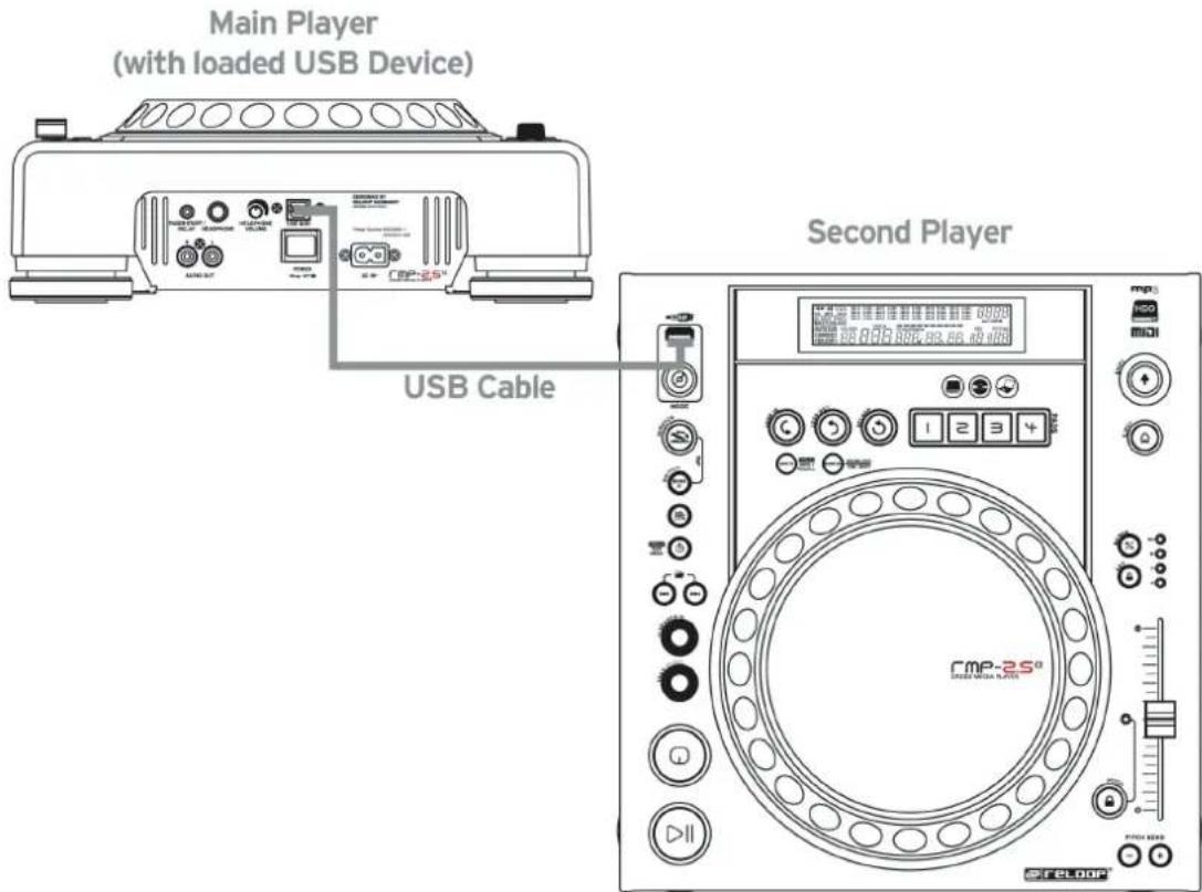 Reloop RMP2.5 ALPHA - Connexion de deux lecteurs RMP-2.5 Alpha pour le mode Audio Link - 1