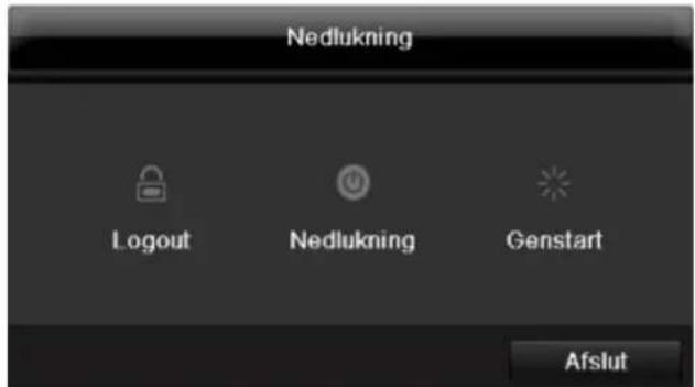 ABUS TVVR36100 - Nedlukning, Logout og genstart af apparatet - 1