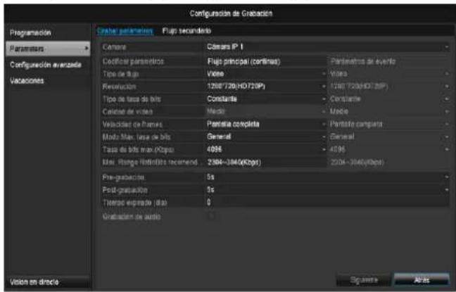 ABUS TVVR36100 - Pestaña Grabación - 1