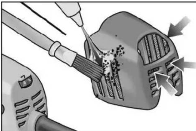 Flex BRE 143 125 Set - ČišćenjePokrova za zašćito pred prahomajiem izmeriem.   
Nepareizi izméritos izmantojamos instrumentus nevar pietiekami ekranēt vai kontrolēt.   
- Darbinstrumentiem, kas stiprinami ar vitnes palidzibu, stiprinošajai vitnei precizi jaatbilst slipmašinas darb-varpstas vitnei. Darbinstrumentiem, kas stiprinami ar balstepaplaksnes palidzibu, atveruma diametram jaatbilst balstepaplaksnes stiprinoša paceluma diametram. Darbinstrumenti, kuri precizi nepiegul elektroinstrumenta slipësanas darbvarpstai, griezas nevienmérigi, loti stipri vibre un var izraisit kontroles zudumu.   
Neizmantojiet bojatus izmantojamos instrumentus. Ikreizi pirms darbinstrumentu lietošanas pārbaudiet, vai tie nav bojāti, piemēram, vaislipēšanas diski nav atslānojušies vai ieplaisājuši, vaislipēšanas pamatne nav verojamas plaíasas un vai stieplu suku veidojosas stieples nav valīgas vai atlūzušas. Ja elektroinstruments vai izmantojamais instruments nokrit, pārbaudiet tā bojājumus vai izmantojiet nebojatu izmantojamo instrumentu. Ja ir notikusi izmantojāma instrumenta kontrole unt izmantošana, tad Jums un tuvumā esosajām personām jāatrodas ārpus rotejošā izmantojāma instrumenta plaknes un jālauj ɪericievi vienu minuti rotet ar visaugstāko apgriezenu skaitu. Bojāti izmantojamié instrumenti šajā pārbaudes laikā parasti salūzt.   
Nesajiet individualu aizsargaprikojumu. Atkaribn no pielietojuma, izmantojiet visas sejas aizsargu, acu aizsargu vai aizsargbrilles. Ja nepiecesams, nesajiet puteklu masku, dzirdes aizsargu, aizsargcimdus vai specialu pirek'sautu, kas aizsarga Jus no slipesanas un materiala sikajam dalinam.

Acis jaaizsarg no lidojsiem sveskermeniem, kuri rodas dazadupielietojumu laika. Puteklu vai filtrjošai aizsargmaskai jafiltrpe putekli, kuri rodas darba laika. Ja Jus ilga laika posma esat paklauts lielam troksnim, tad Jus varat zaudet dzirdi.

leverojiet, laicitas personas atrastos drosa attalumno Jusa darba zonas. Katram, kas ierodas darba zona, janesa individuallais aizsargaprikojums. Sagatavesatluzas vail saluzusi izmanto-jamie instrumenti var aizlidot un izraisit traumas ararpus tiesas darba zonas.   
Turiet instrumentu tikai aiz izolētajām rokturu vietām, ja izpildat darbus, kuru laikā izmantojavais instruments var aizskart nosleptus elektriskos vadus vai paşa instrumeta fīkla kabeli. Kontaks ar zem sprieguma esoso vadu var izraisīt spriegumu aī ierices metālā detalās un izraisīt elektrotraumu.   
leverojiet, laitikla kabelis neatrastos rotejoso izmantojamo instrumentutuvumā.

Ja tiek pazaudeta kontrole par ierici, tad tikla kabeli var pargriezt vai aizskart un Jusu delna vai roka var ieklut rotejosaja izmantojamā instrumenta.

Nekad nenolieciet elektroinstrumentu, pirms izmantojavais instruments nav pilnigi apstajies.

Rotejsais izmantojaiais instruments var kontaktéties ar virsmu, kur tas ir jano-liek, kā rezultāta Jus varat pazaudet kontroli par elektroinstrumentu.

- Nelaujiet elektroinstrument darbodies, ja Jus to nesat.

Jusu apgerbs var nejausi saskarties ar rotejo so izmantojamo instrumentu un izmantojamais instruments var ieurbties Jusu kermeni.

- Regulari tiriet elektroinstrumenta ventilacijas spraugas.

Motora ventilators ievelk korpusā puteklus, un liels sakrajusos metala putekludaudzums var izraisit elektrobistamibu.

Neizmantojiet elektroinstrumentu viegli uzliesmojosu materialu tuvumā.

Dzirksteles var šos materialus aizdedzināt.

Neizmantojiet izmantojamos instrumentus, kuriem nepiecesami skidri dzesesanas lidzekli.

Udens vai cita skidra dzesesanas lidzekla izmantošana var izraisit elektrotraumu. - 2