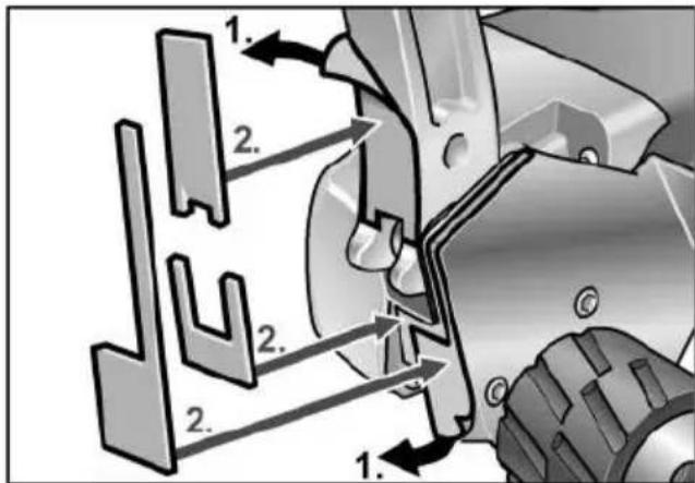 Flex BRE 143 125 Set - Kulutusosien vaihtou dostat' do otáčajúceho  
sa pracovného nástroja.

Neodkladajte nikdy elektrické náradie skór, kým sa pracovný nastroj uplne nezastaví.

Rotujuci pracovny nastroj sa moze dostat' do kontaktu s odkladacou plochou, cim mozete stratit' kontrlu nad elektrickym naradim.

Nenechajte nikdy elektrické náradie bežat' pri jeho nosení.

Náhodným kontaktom s rotujúcim pracovným nastrojom sa moze zachytit' Váš odev a pracovné nastroj sa moze zavrtat' do Vásho tela.

Vetracie strbiny Vasho elektrickho náradia pravidelne Čistite.

Ventilator motora vt'ahuje do telesa prach a silné nahromadenie kovového prachumöze spösobit' elektrické nebezpečenstvo.

Nepoužívajte elektrické náradie v blízkosti horl'avych materiálov.

Tieto materially mozu iskry zapalit'.

Nepoužívajte Žiadne pracovné nastroje, ktoré potrebuju chladiace prostriedky.

Použitie vody alebo inych chladiacich prostriedkov moze viest' k urazu elektrickym prudom. - 1